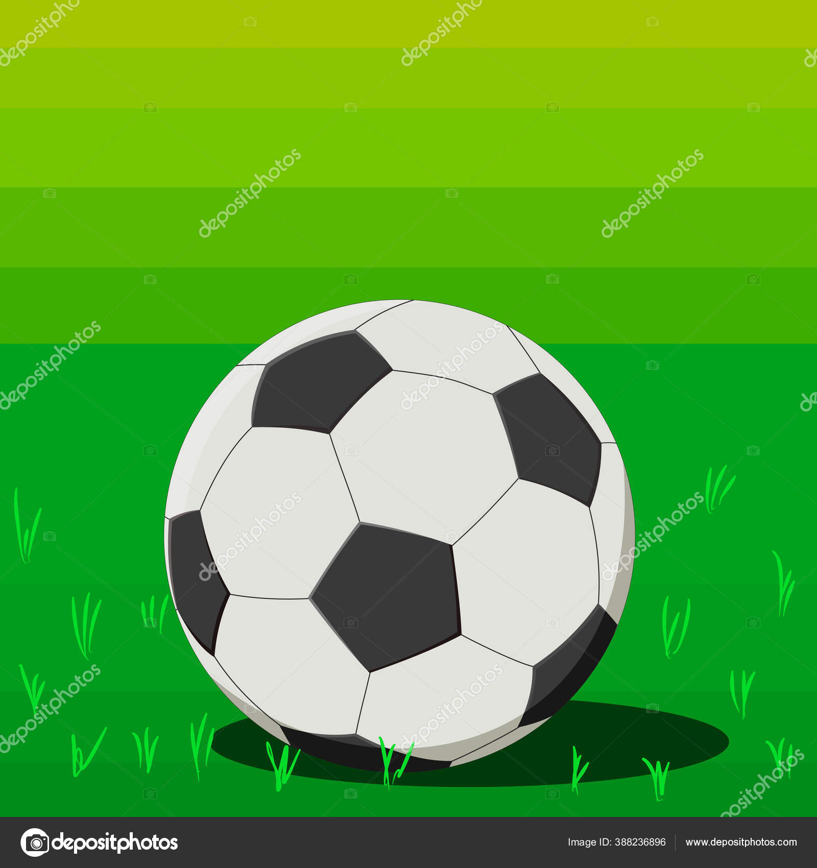 緑の芝生の背景にサッカーボール ベクトルイラスト ストックベクター C Junce11 366