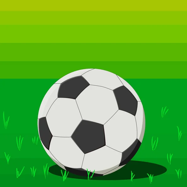 Fußball Ball Auf Grünem Gras Hintergrund Vector Illustration — Stockvektor
