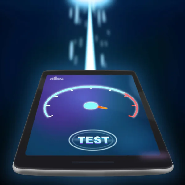 Internet Speed testing on Mobile phone with 5G Connection at super speed network