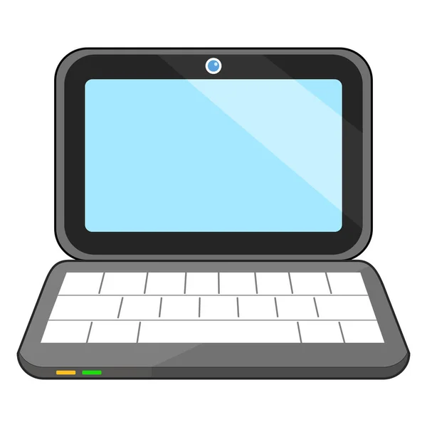 Zwarte Laptop Computer Opent Leeg Scherm Met Toetsenbord Vector Illustratie — Stockvector