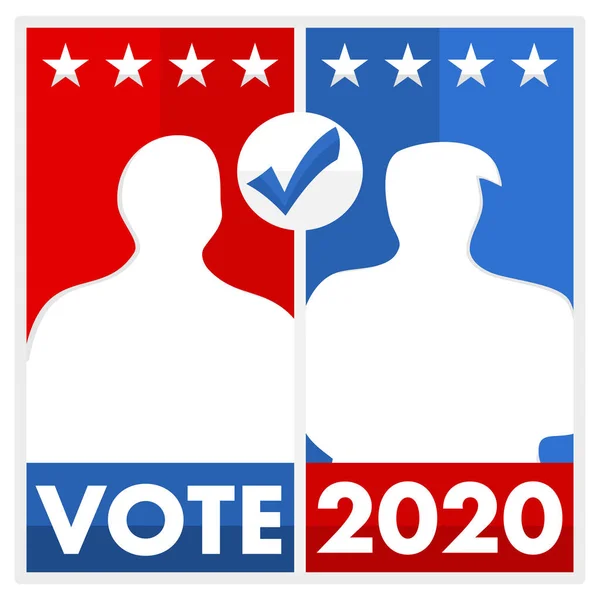 Presidential Voting Silhouette Presidential Candidates 2020 Election Illustration Vector Poster — Stock Photo, Image