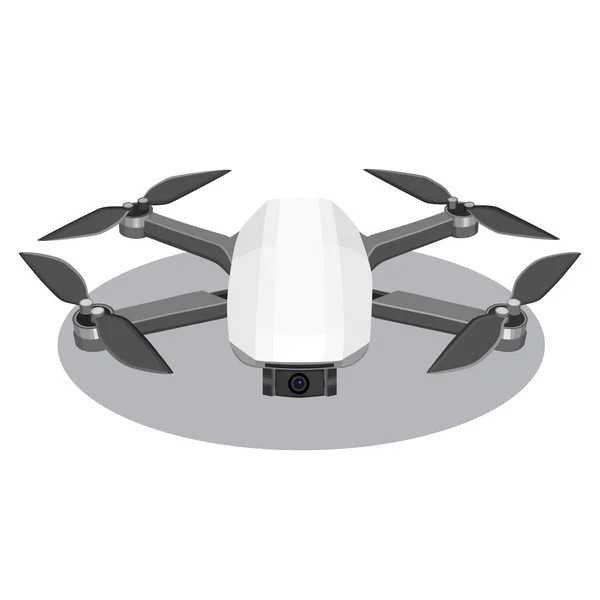 Weiße Quadcopter Drohne Mit Kamera Gadget Vector Illustration — Stockfoto