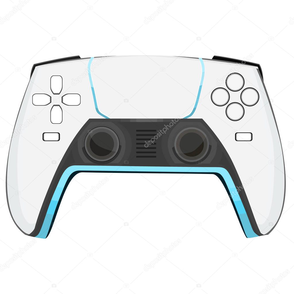 Modern white Next Generation Joy Pad controller with touch sensor