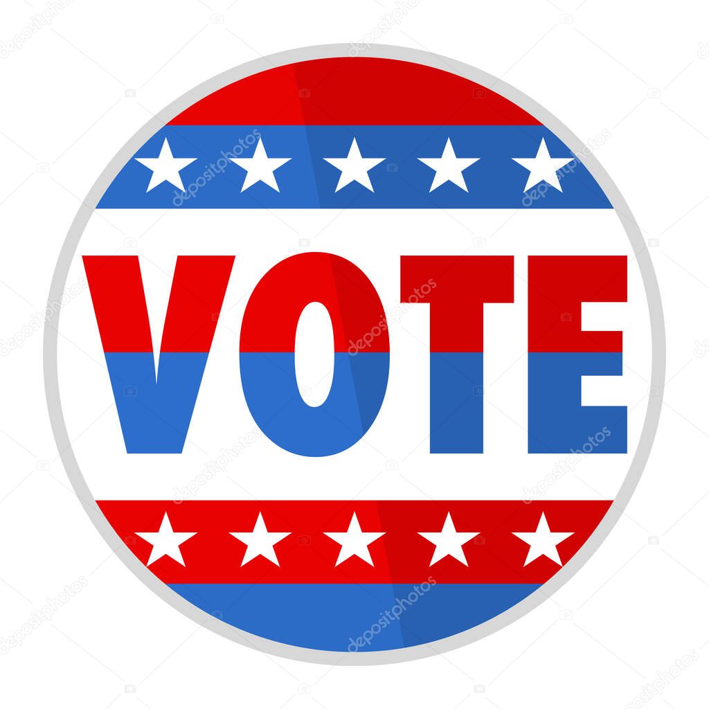 Election Vote Badge sign pin Logo for US electrion concept.