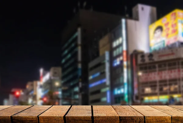 Pusty Wyświetlacz Drewniana Deska Miejsca Kopiowania Reklamy Tła Tła Japonii — Zdjęcie stockowe