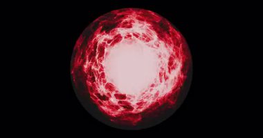 4K 'deki enerji dalgası teknolojisi geçmişi. Dijital iletişim, gelecek teknolojisi, bilim, veri alışverişi ve yapay zeka için kırmızı parçacıklar ve enerji dalgaları. Geleceğin veri ağı BG