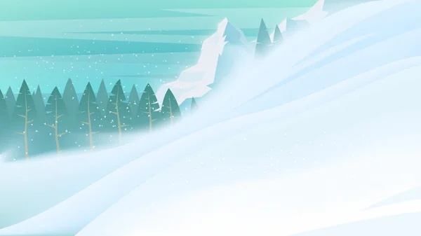 Зимові Гори Ландшафт Векторні Ілюстрації — стоковий вектор