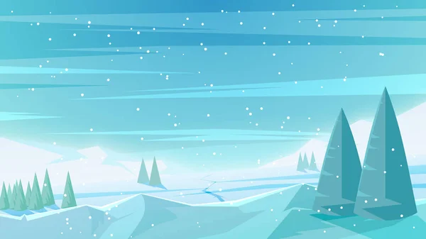 Paisaje Invernal Ilustración Vectorial — Vector de stock