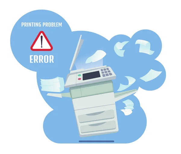 Printer Error Vector Illustration — Stock Vector