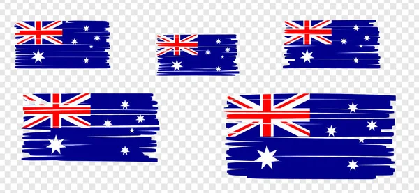 Bandeira Australiana Com Linhas Desenhadas Mão Coloridas Ilustração Vetorial — Vetor de Stock