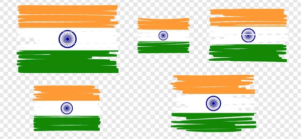 Bandera India Con Líneas Dibujadas Mano Colores Ilustración Vectorial Vectores de stock libres de derechos