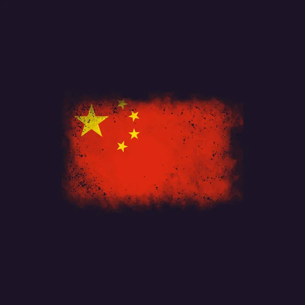 Grunge Bandera China Vector Bandera China Ilustraciones de stock libres de derechos