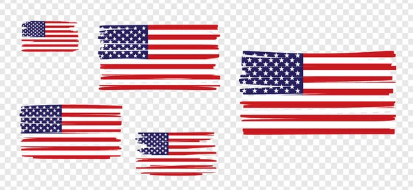 Bandera Usa Con Líneas Dibujadas Mano Colores Ilustración Vectorial Gráficos vectoriales