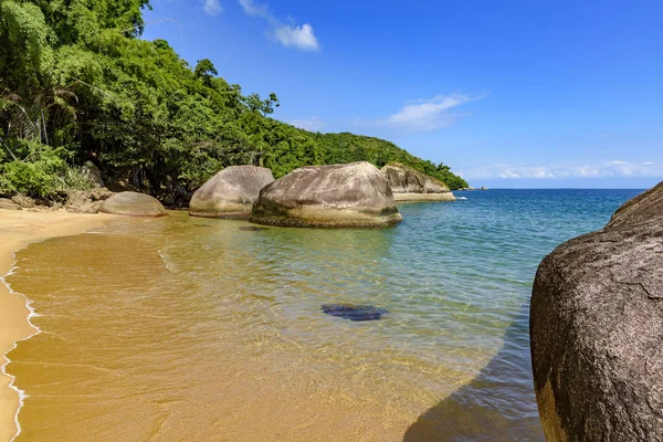 Paradise Beach Teljesen Megőrzött Kihalt Körülvéve Trópusi Esőerdő Világos Átlátható — Stock Fotó