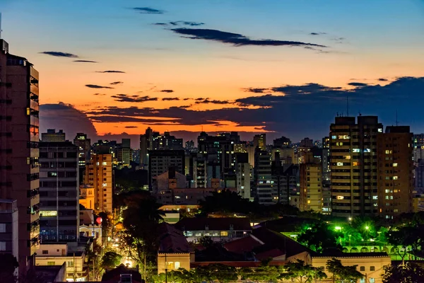 Widok Miasto Belo Horizonte Minas Gerais Zmierzchu Jego Budynków Świateł — Zdjęcie stockowe