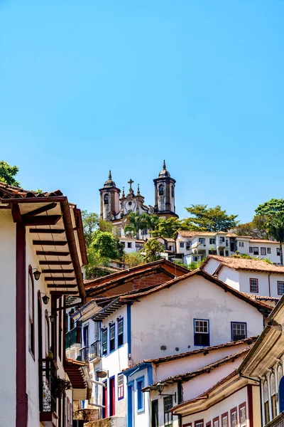 Vista Casas Igrejas Antigas Arquitetura Colonial Século Xviii Histórica Cidade — Fotografia de Stock