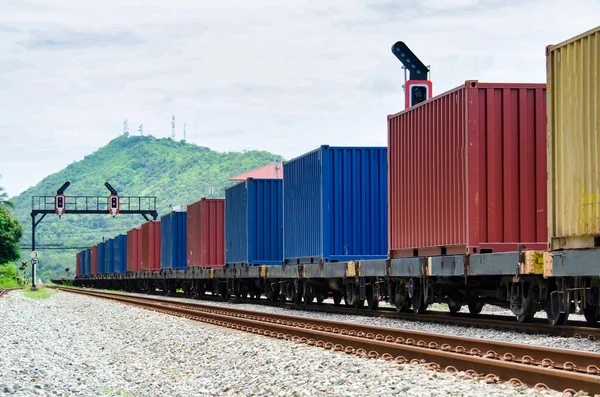 Containere Havnen Shipping Transportation Koncept Udtømning Containere Tjenester Søtransport World - Stock-foto