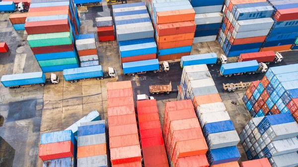 Container Hafen Shipping Transportkonzept Und Containerentladung Seeverkehr Der Weltweiten Logistik — Stockfoto