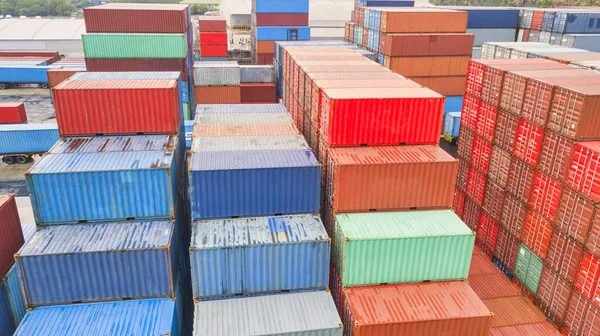 Containerschiff Handelsschiff Neben Hafen Für Das Und Entladen Von Containern — Stockfoto