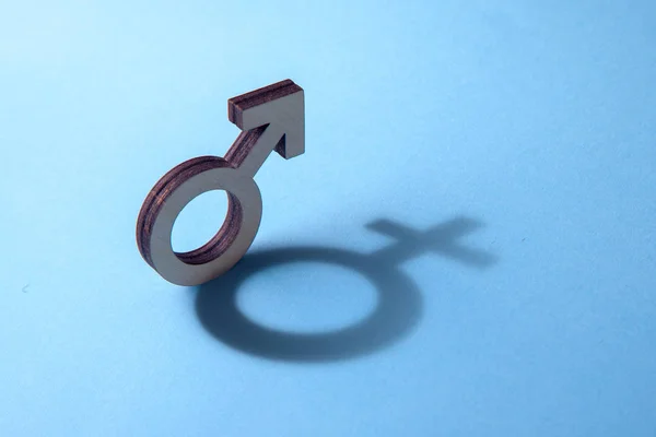 Concetto Travestito Bisessuale Tranatore Uomo Sente Una Donna Ombra Gerner — Foto Stock