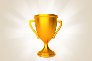 Gold Kupası Ödülü ışınları parlayan ile bej renkli arka plan üzerinde