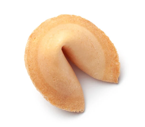 Κινέζικα μπισκότα τύχης. Μπισκότα με άδεια κενά μέσα για λέξεις πρόβλεψης. Απομονωμένη σε λευκό φόντο. — Φωτογραφία Αρχείου