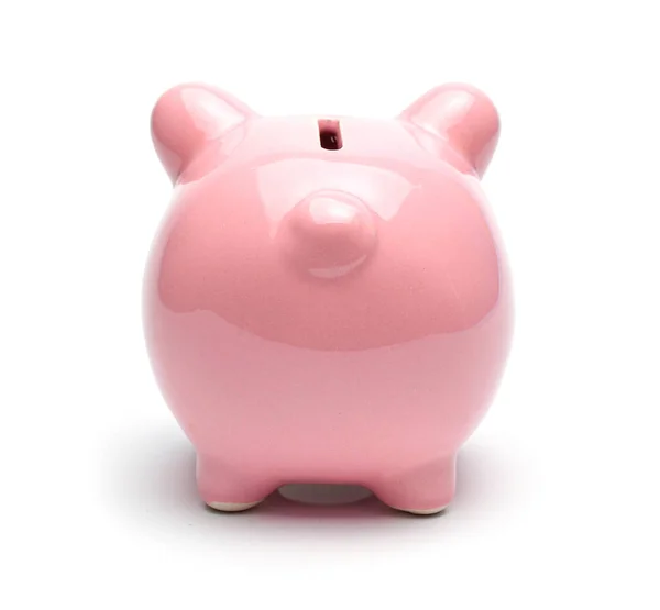 Piggy bank rosa isolado em um fundo branco — Fotografia de Stock