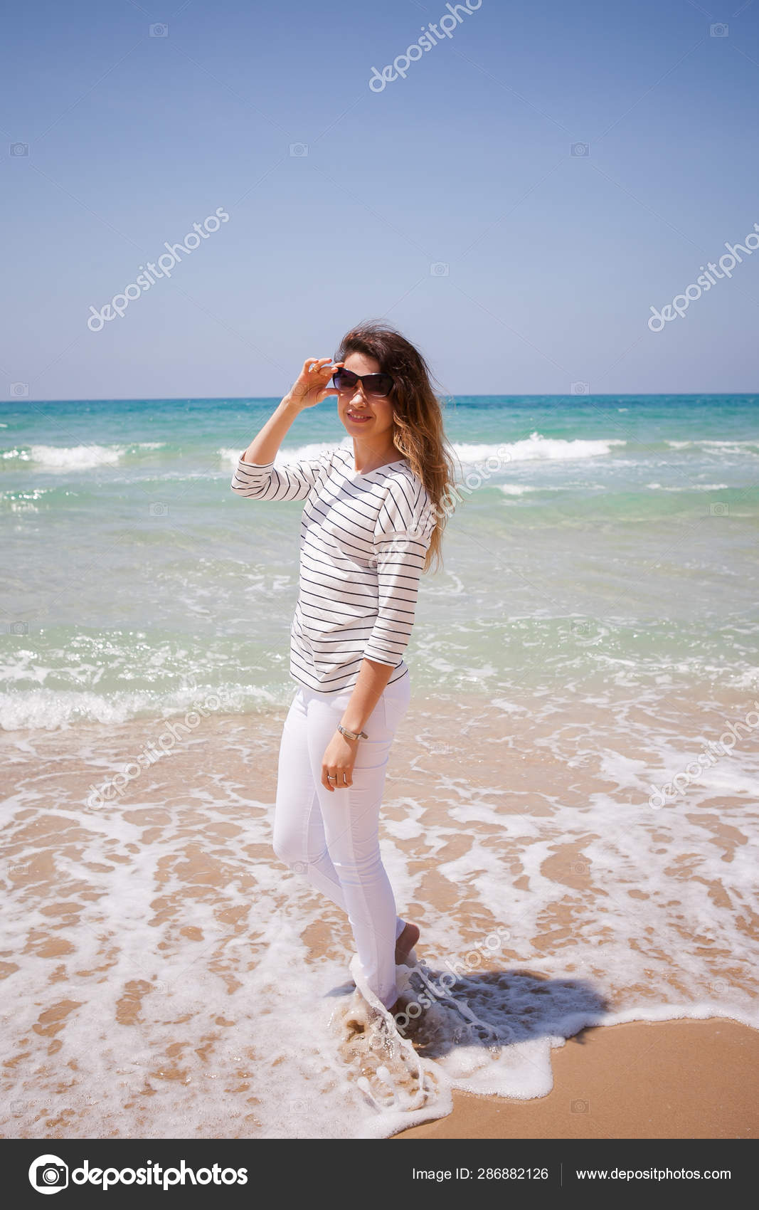 European Girl Having Fun Sea Beach Stock Photo by ©fedorova_k_n@mail.ru  286882126