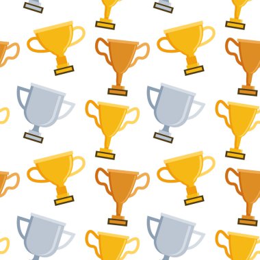 Beyaz arka plan üzerinde kupa ile Seamless modeli