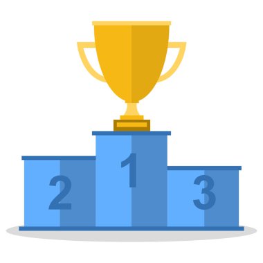 Ödül podyum. Birincilik Ödülü. Şampiyonlar veya kazananlar Infographic öğe. Vektör çizim