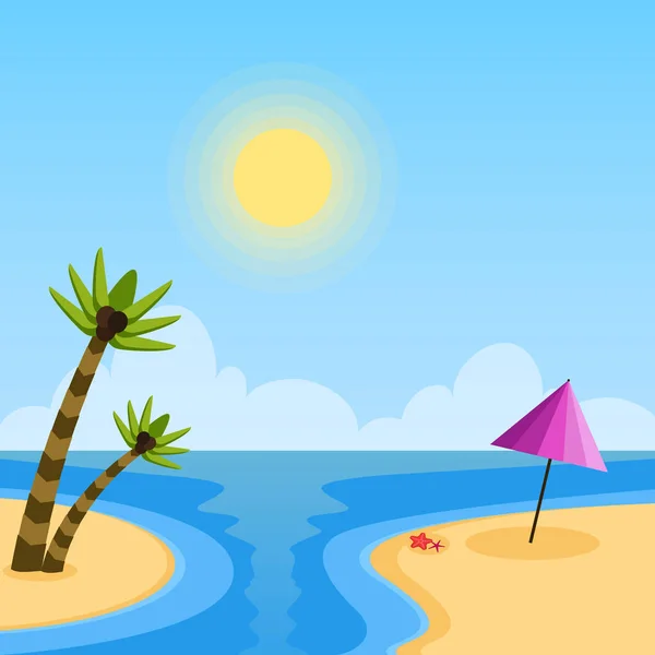 Summer holidays day flat background. — Stock Vector
