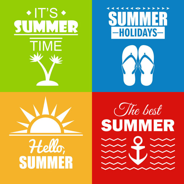 Set of summer posters and cards