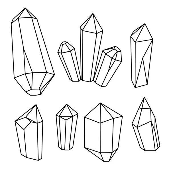 Uppsättning av geometriska kristaller. Geometriska former. Trendiga hipster bakgrund — Stock vektor