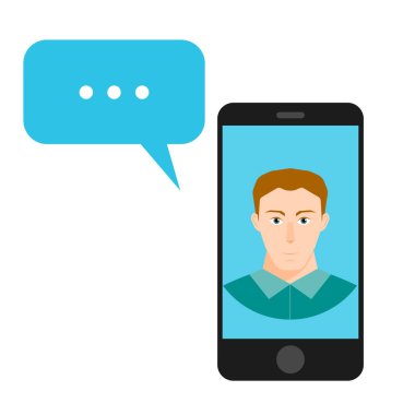 Sohbet adam app simgeleri, düz stil vektör illüstrasyon kavramı