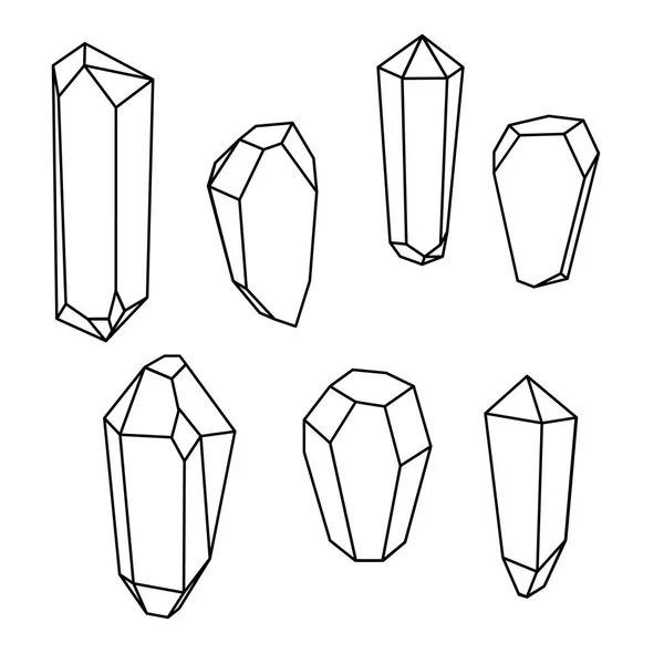 Ensemble de cristaux géométriques. Des formes géométriques. Fond branché hipster — Image vectorielle
