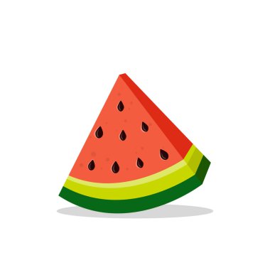 Bir dilim karpuz, yaz meyvesi, vektör simgesi