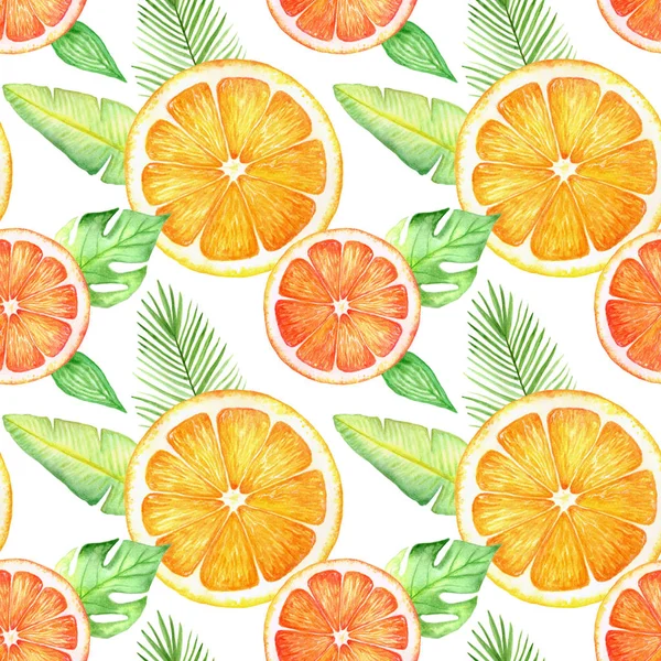 Agrumi fetta di frutta acquerello disegno a mano. Arancio, limone, lime isolato su fondo bianco. Per la progettazione di inviti, biglietti di auguri, sfondi, banner, web e stampa — Foto Stock