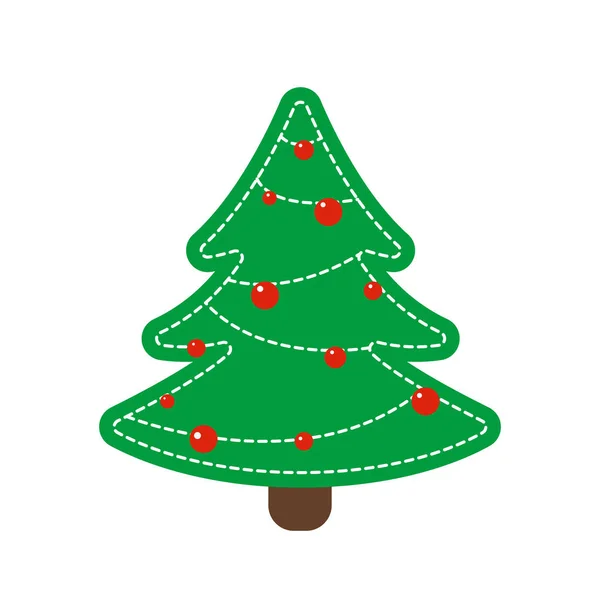 クリスマスの休日の装飾として fir をおもちゃ、ベクトル イラスト白背景に分離 — ストックベクタ