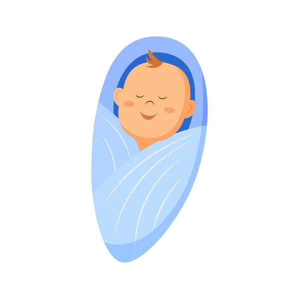 Un icono de bebé niño, envoltura, ilustración vectorial, tarjeta de ducha de bebé — Vector de stock