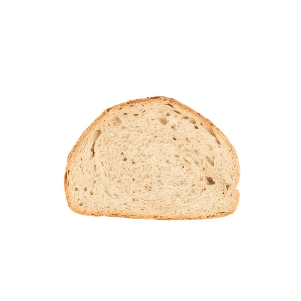 Pâine albă bucată feliată izolată pe fundal alb — Fotografie, imagine de stoc