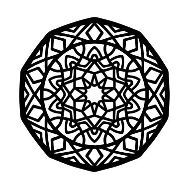 Henna, Mehndi, dövme, dekorasyon için Mandala. Etnik oryantal tarzda dekoratif çerçeve süsleme. Boyama kitabı sayfası