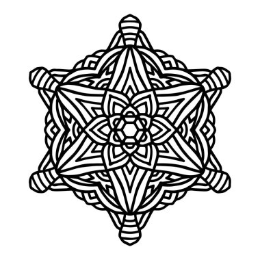 Henna, Mehndi, dövme, dekorasyon için Mandala. Etnik oryantal tarzda dekoratif çerçeve süsleme. Boyama kitabı sayfası