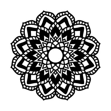 Henna, Mehndi, dövme, dekorasyon için Mandala. Etnik oryantal tarzda dekoratif çerçeve süsleme. Boyama kitabı sayfası