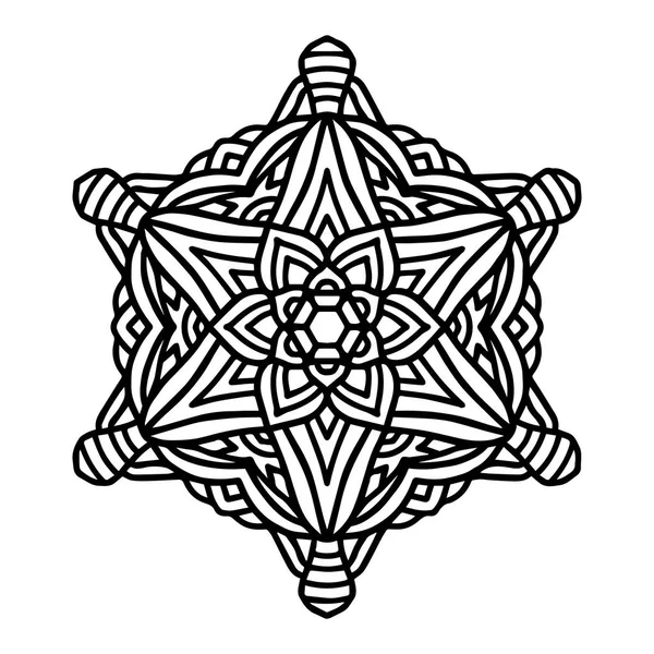 Mandala para Henna, Mehndi, tatuaje, decoración. Adorno de marco decorativo en estilo étnico oriental. Libro para colorear página — Vector de stock