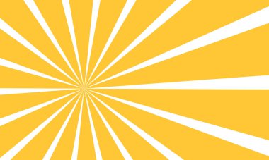 Sarı güneş ışığı arka planı. Perspektif arka plan. Güneş patlaması komik tarzı