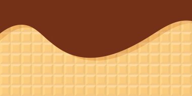 Waffle dokusu arka planı. Kusursuz koni deseni. Kahverengi çikolatalı dondurma.