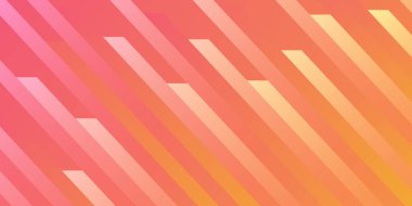 Arkaplan çizgileri çapraz şekiller. Turuncudan pembeye. Geometrik Memphis sancak şablonu