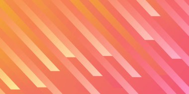 Arkaplan çizgileri çapraz şekiller. Turuncudan pembeye. Geometrik Memphis sancak şablonu