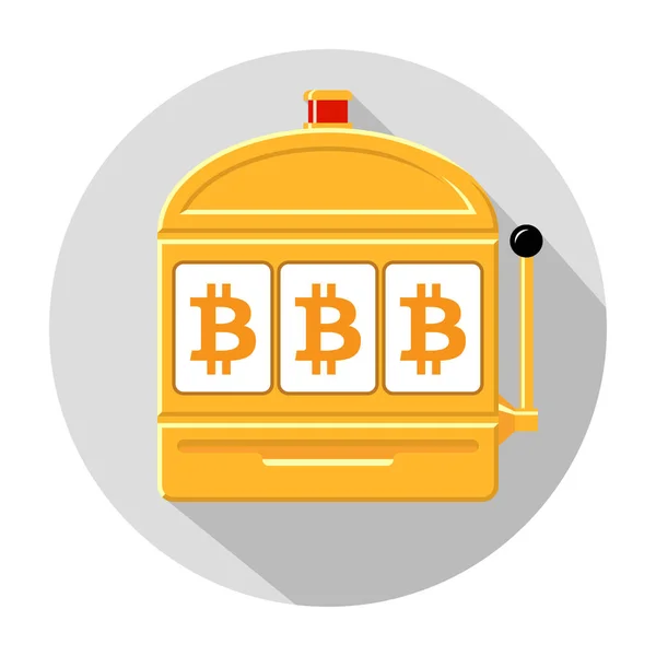 Bitcoin Máquina Tragaperras Icono Vector Ilustración — Vector de stock