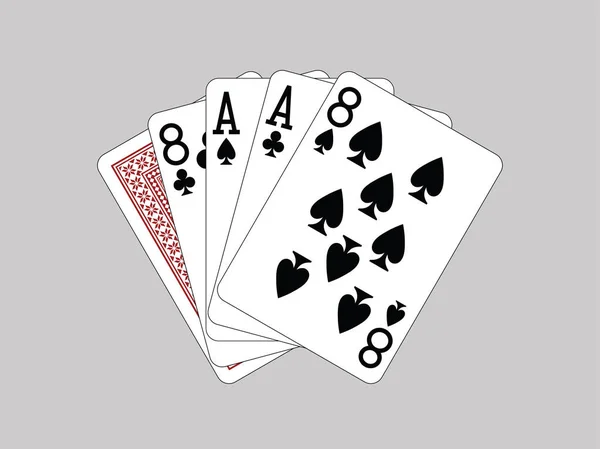 Playing Cards Deadman Hand — Stock Vector